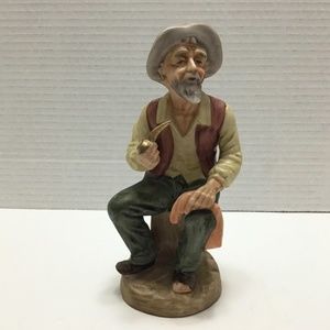 Vintage Napcoware Old Man With Pipe Ceramic Figurine